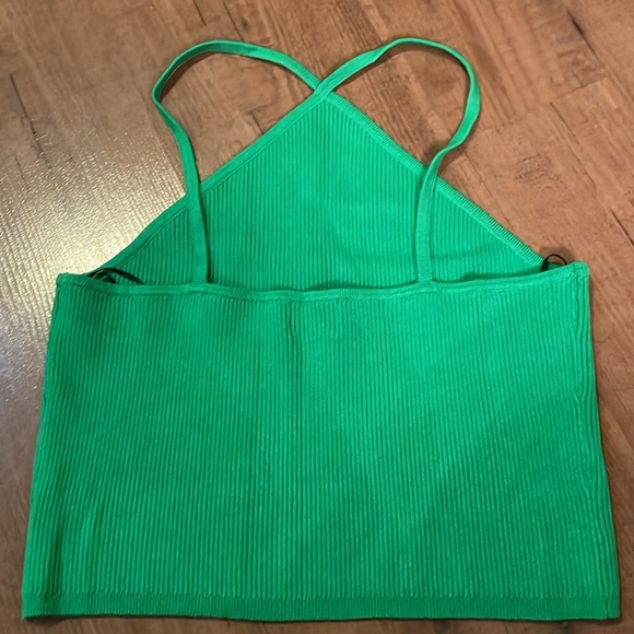 H&M green knit half tank. - Picture 3 of 4